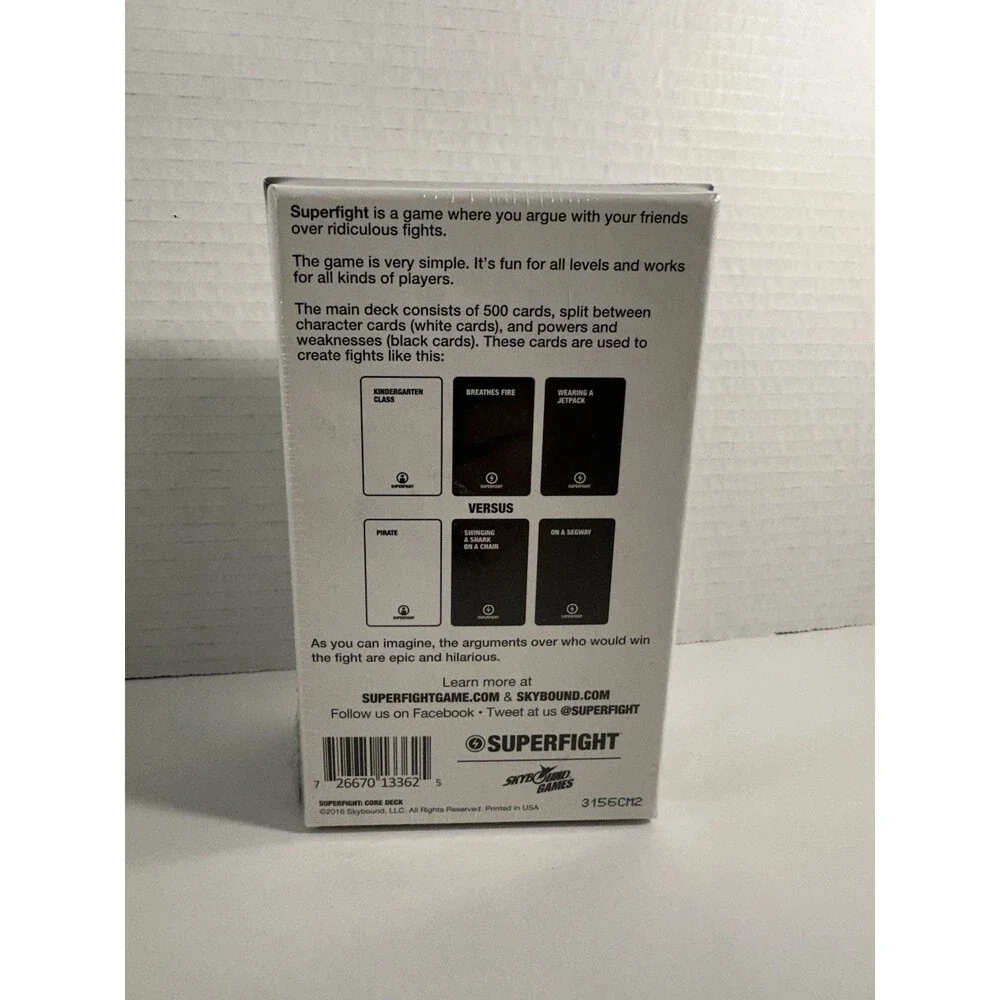 Superfight 500 Card Core Deck - A Game of Absurd Arguments *NEW & SEALED*